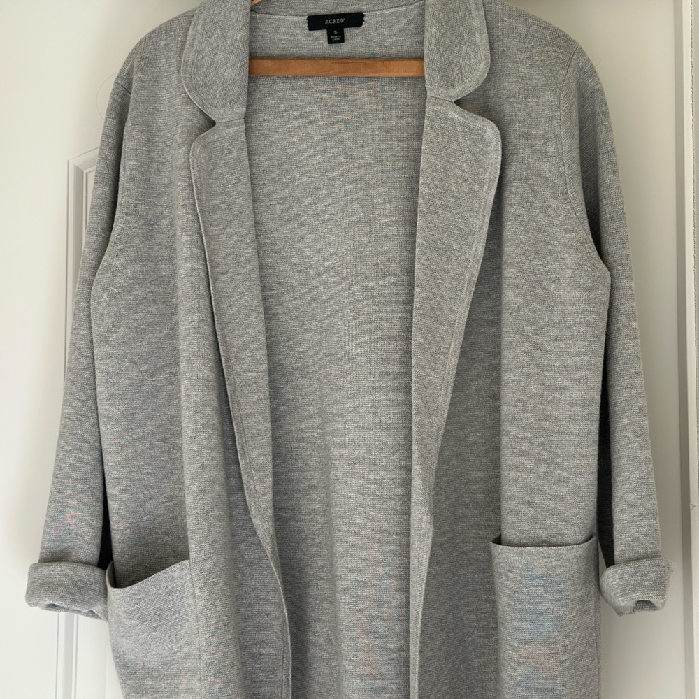 J. Crew Heather Gray Open Cardigan